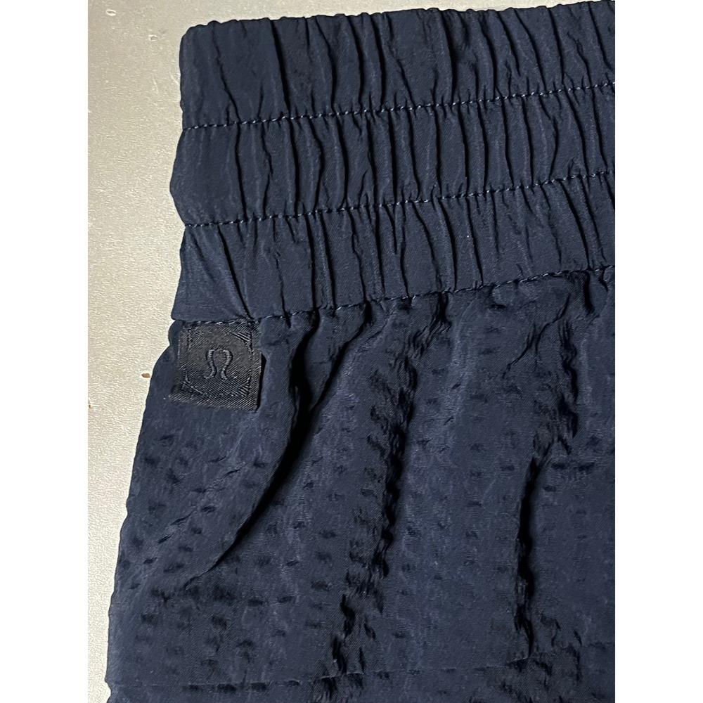 Lululemon Lab Mens Navy Blue Textured Seersucker Elastic Waist Pants Size L - Picture 3 of 9